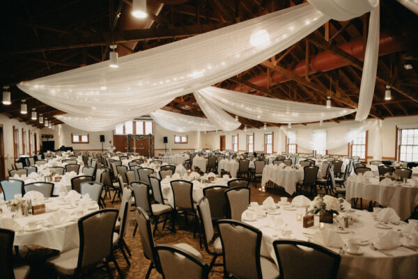 Heritage Center garden city ballroom with wedding decorations