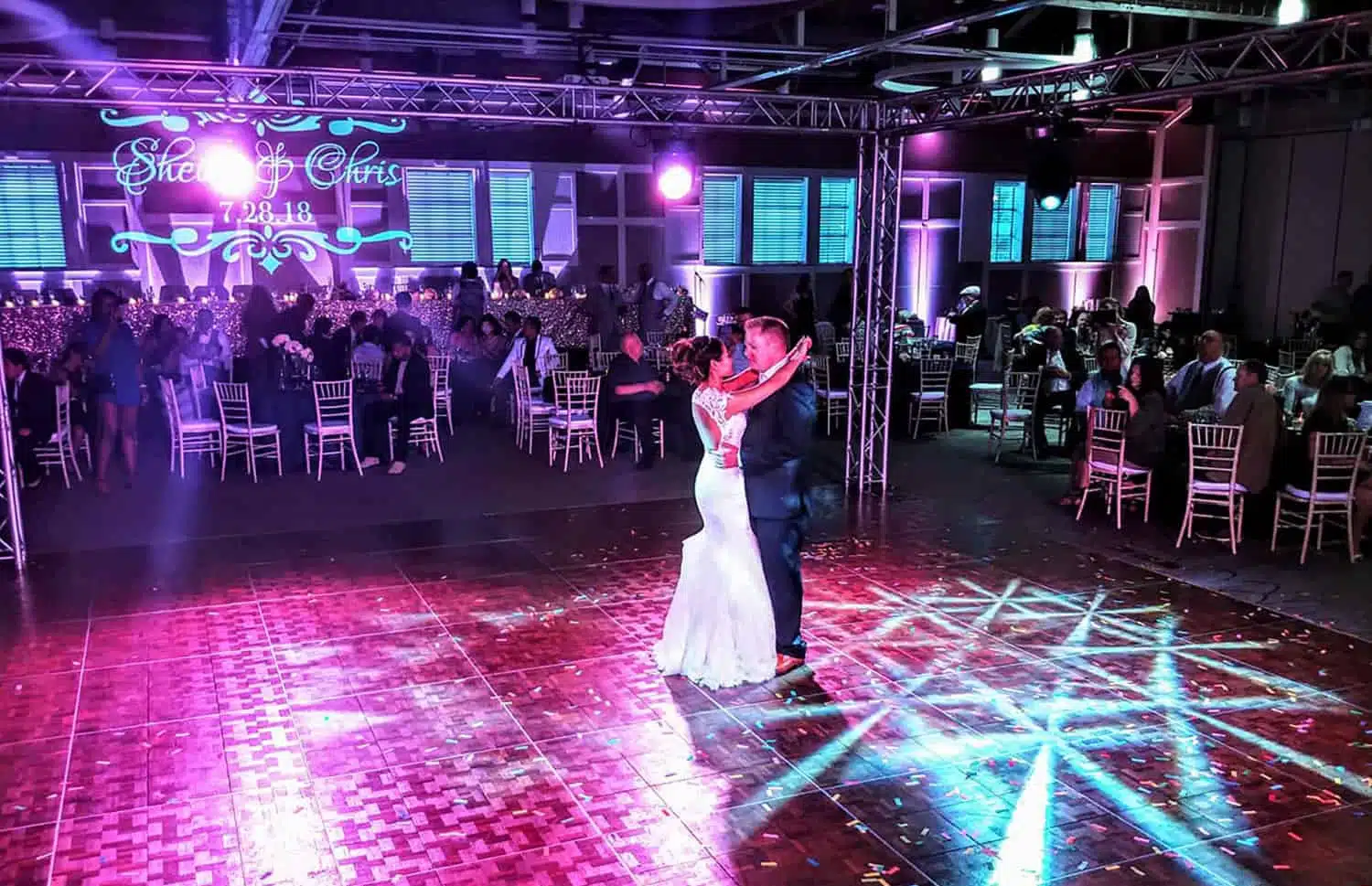 Bride and groom's first dance at Heritage Center